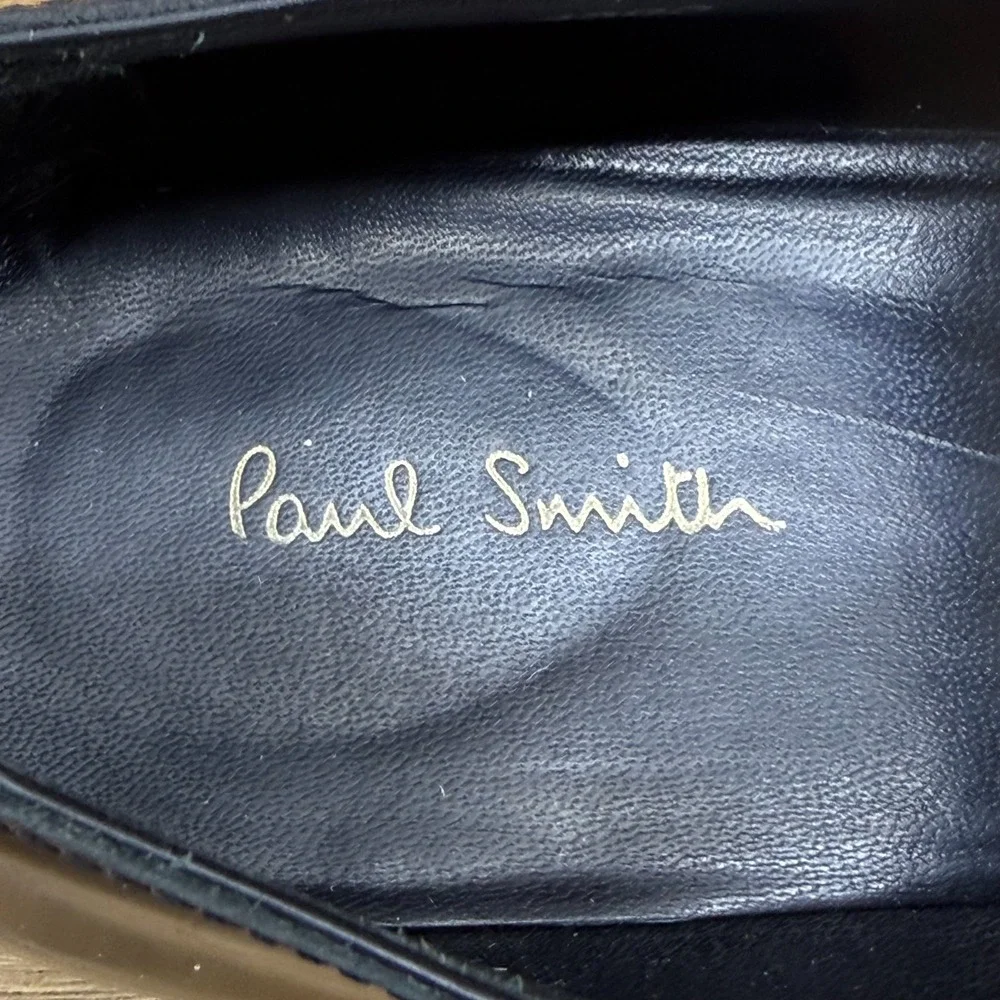 Paul Smith Cap Toe Oxfords Mens 10 EU 43 Black Leather Dress Shoes‎ Italy